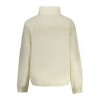 North Sails white nylon women's jacket displayed on a hanger, featuring a sleek design and lightweight fabric for casual wear.