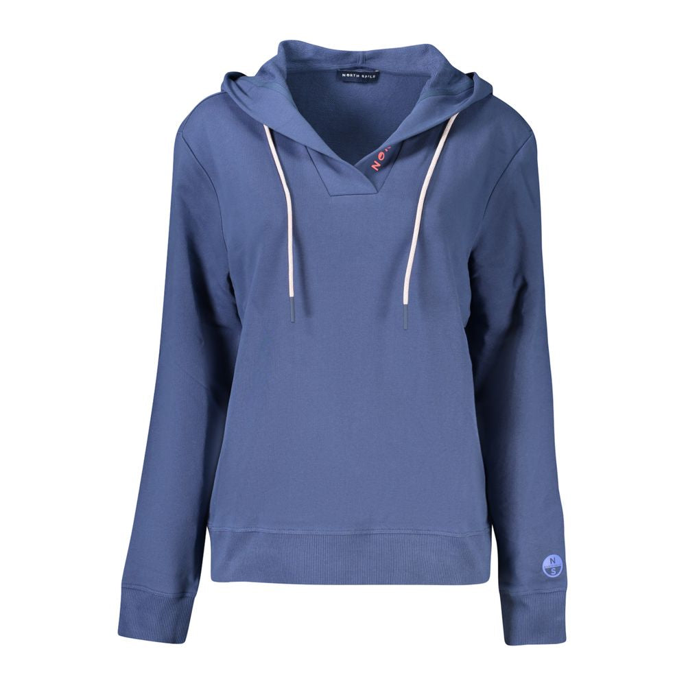 Blue North Sails cotton women's sweatshirt with a relaxed fit and crew neckline, showcasing casual comfort and classic style.