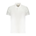Calvin Klein white cotton men's polo shirt with collar and short sleeves, featuring a classic fit and subtle branding.