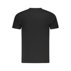 Black cotton men's T-shirt by Cavalli Class, featuring a classic fit and subtle branding, displayed on a plain background.