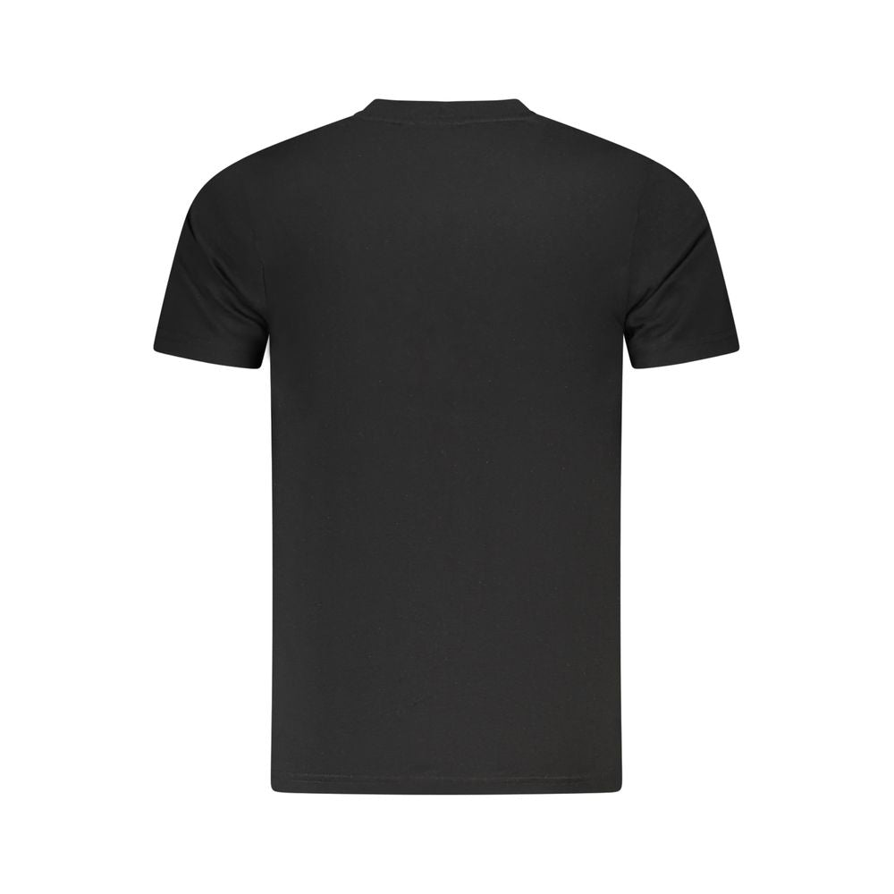 Black cotton men's T-shirt by Cavalli Class, featuring a classic fit and subtle branding, displayed on a plain background.