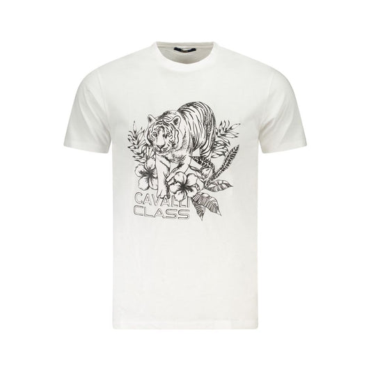 Cavalli Class White Cotton Men T-Shirt Cavalli Class