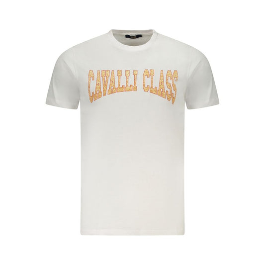 Cavalli Class White Cotton Men T-Shirt Cavalli Class