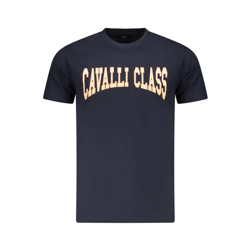 Cavalli Class Blue Cotton Men T-Shirt Cavalli Class