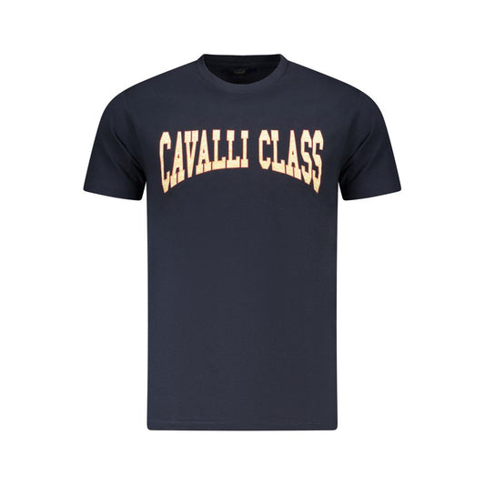 Cavalli Class Blue Cotton Men T-Shirt Cavalli Class