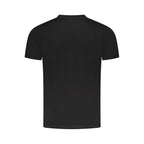Black cotton men's T-shirt by Cavalli Class, featuring a classic fit and minimalist design, casual wear for everyday style.