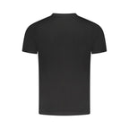 Black cotton men's T-shirt by Cavalli Class with a classic crew neck and minimalist design.