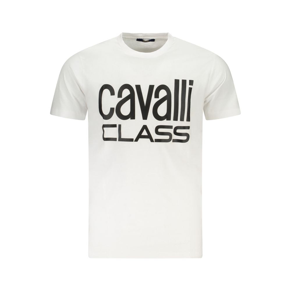 Cavalli Class White Cotton T-Shirt Cavalli Class
