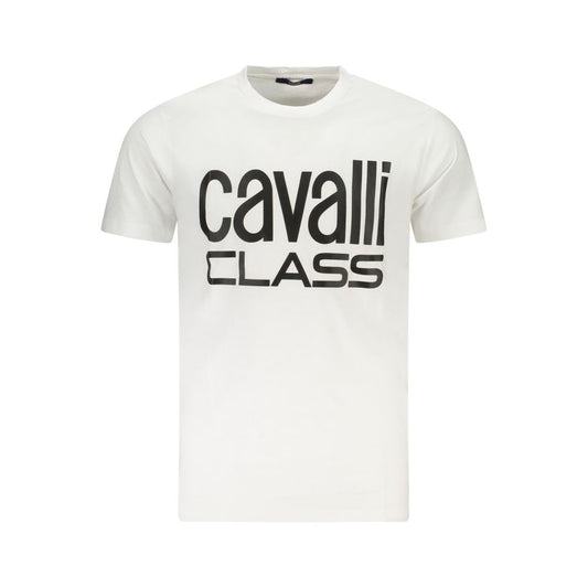 Cavalli Class White Cotton T-Shirt Cavalli Class