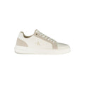 Calvin Klein white polyurethane men's sneaker with sleek design and white laces, perfect for casual and sporty outfits.