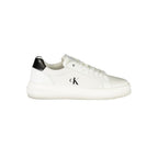Calvin Klein Bianco polyurethane women's sneaker with white design, sleek silhouette, and sporty laces.