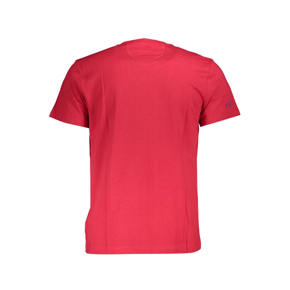 La Martina Rosso cotton men's T-shirt featuring a classic fit and crew neckline, displayed on a plain background.