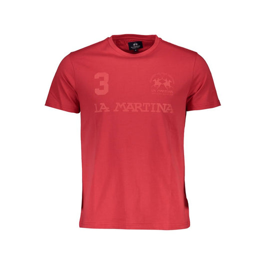La Martina Red Cotton Men T-Shirt La Martina
