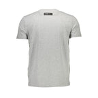 Gray cotton men's T-shirt by Plein Sport featuring a classic crew neck and relaxed fit.