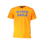 North Sails Arancione cotton men's T-shirt featuring a crew neck and short sleeves, displayed on a plain background.