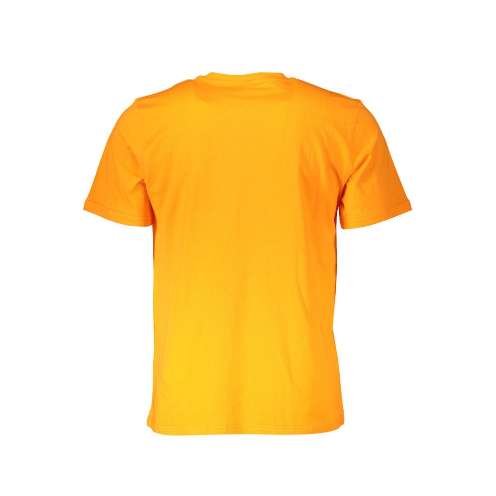 North Sails Arancione cotton men's T-shirt with crew neck and short sleeves, casual style, natural fit, worn by a man.