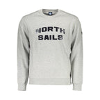 Gray cotton men's sweatshirt by North Sails featuring a relaxed fit and minimal branding, perfect for casual wear.