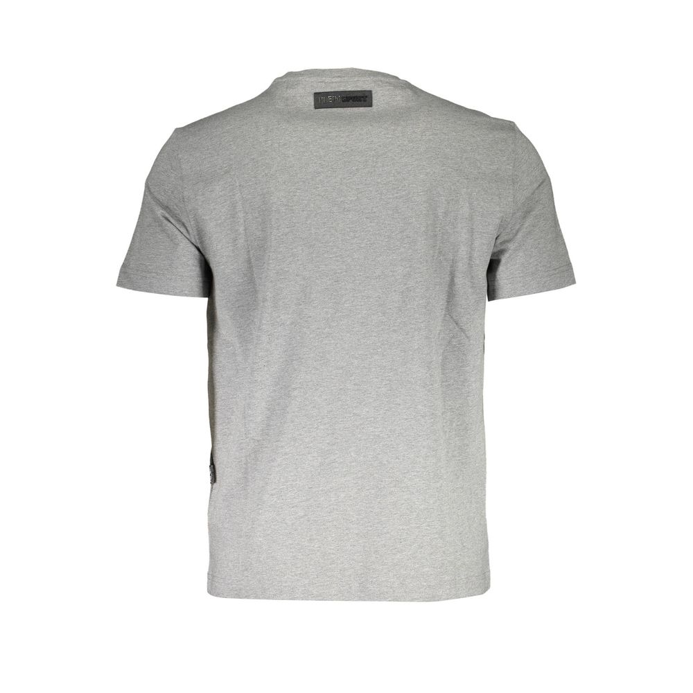 Gray cotton men's T-shirt by Plein Sport featuring a classic fit and simple design.