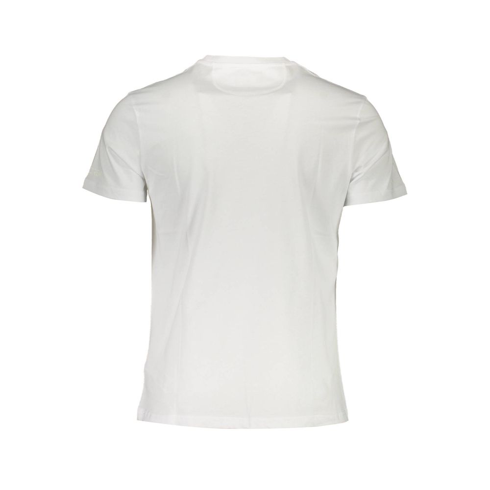 White La Martina men's cotton T-shirt with a classic crew neck and subtle branding, designed for casual and comfortable wear.