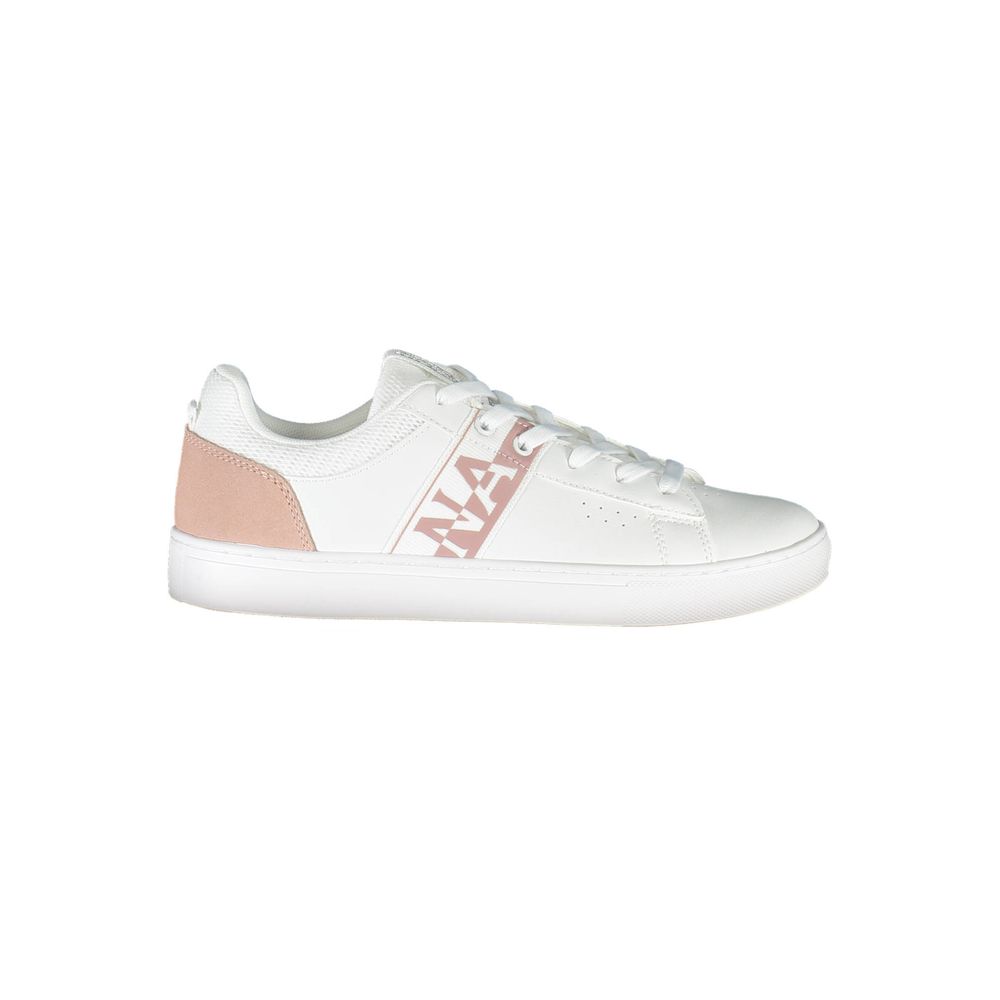 Napapijri Bianco leather women's sneaker with white design, showcasing sleek style and comfortable fit.