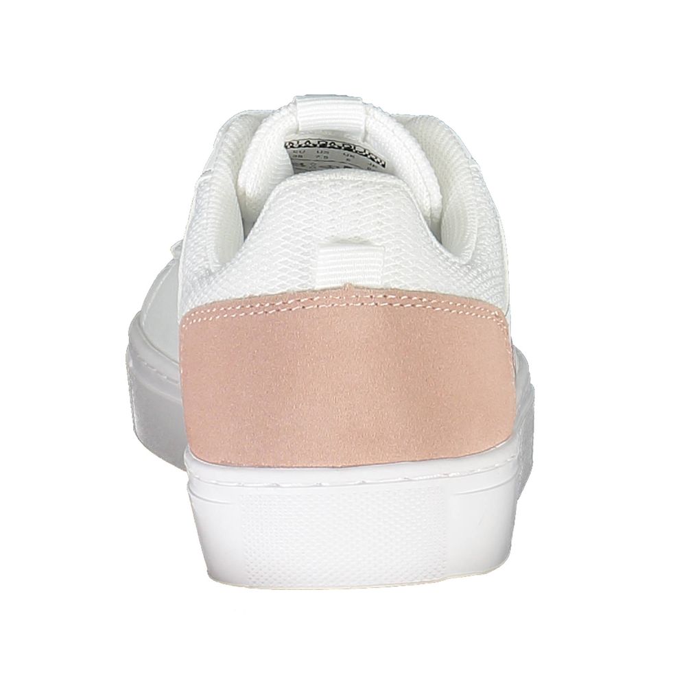 Napapijri Bianco leather women's sneaker with white sole and stylish design, perfect for casual and everyday wear.
