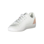 Napapijri Bianco leather women's sneaker with white design and stylish laces, featuring a sleek casual look.