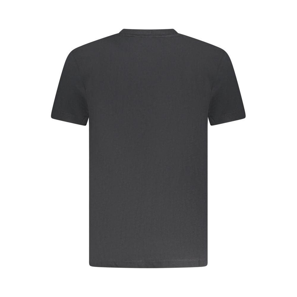 Black cotton men's T-shirt by Armata Di Mare, featuring a classic fit and simple crew neckline.