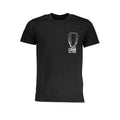 Black cotton men's T-shirt by Cavalli Class featuring a classic fit and minimal design.