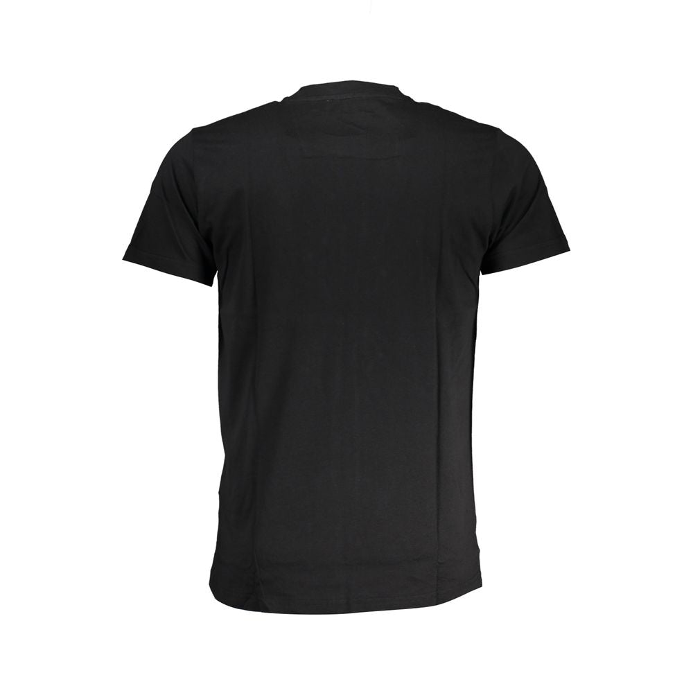 Black cotton men's T-shirt by Cavalli Class, featuring a classic fit and minimal design.