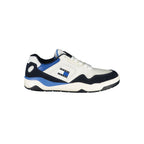 Tommy Hilfiger men's blue polyurethane sneaker with white sole and logo detailing for casual wear.