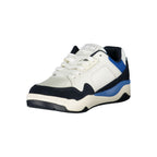 Tommy Hilfiger men's blue polyurethane sneaker with white sole and stylish design, casual footwear for everyday wear.