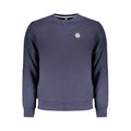 North Sails blue cotton men's sweater with crew neck and long sleeves, showcasing a casual and comfortable knit design.