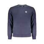 North Sails blue cotton men's sweater with crew neck and long sleeves, showcasing a casual and comfortable knit design.