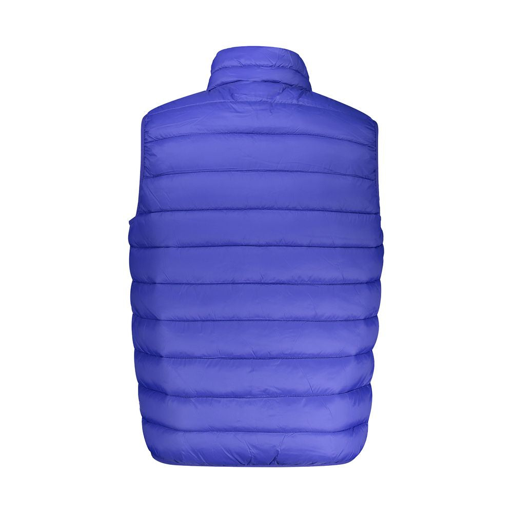 Norway 1963 men's vest in blue poliammide, lightweight and stylish, shown on a model with front zipper and padded design.