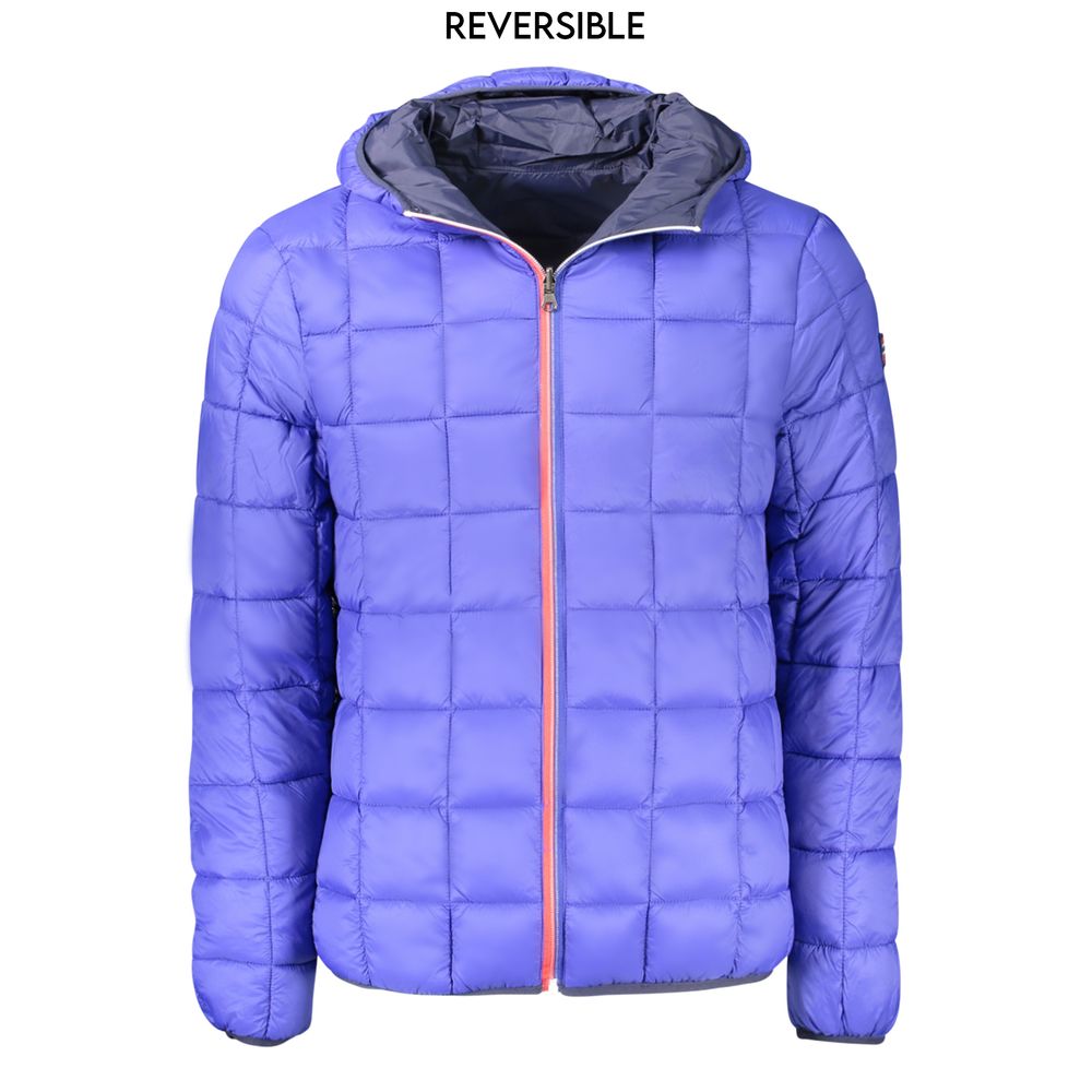 Norway 1963 blue men's jacket made of polyamide, shown in a close-up image highlighting the fabric and stitching details.