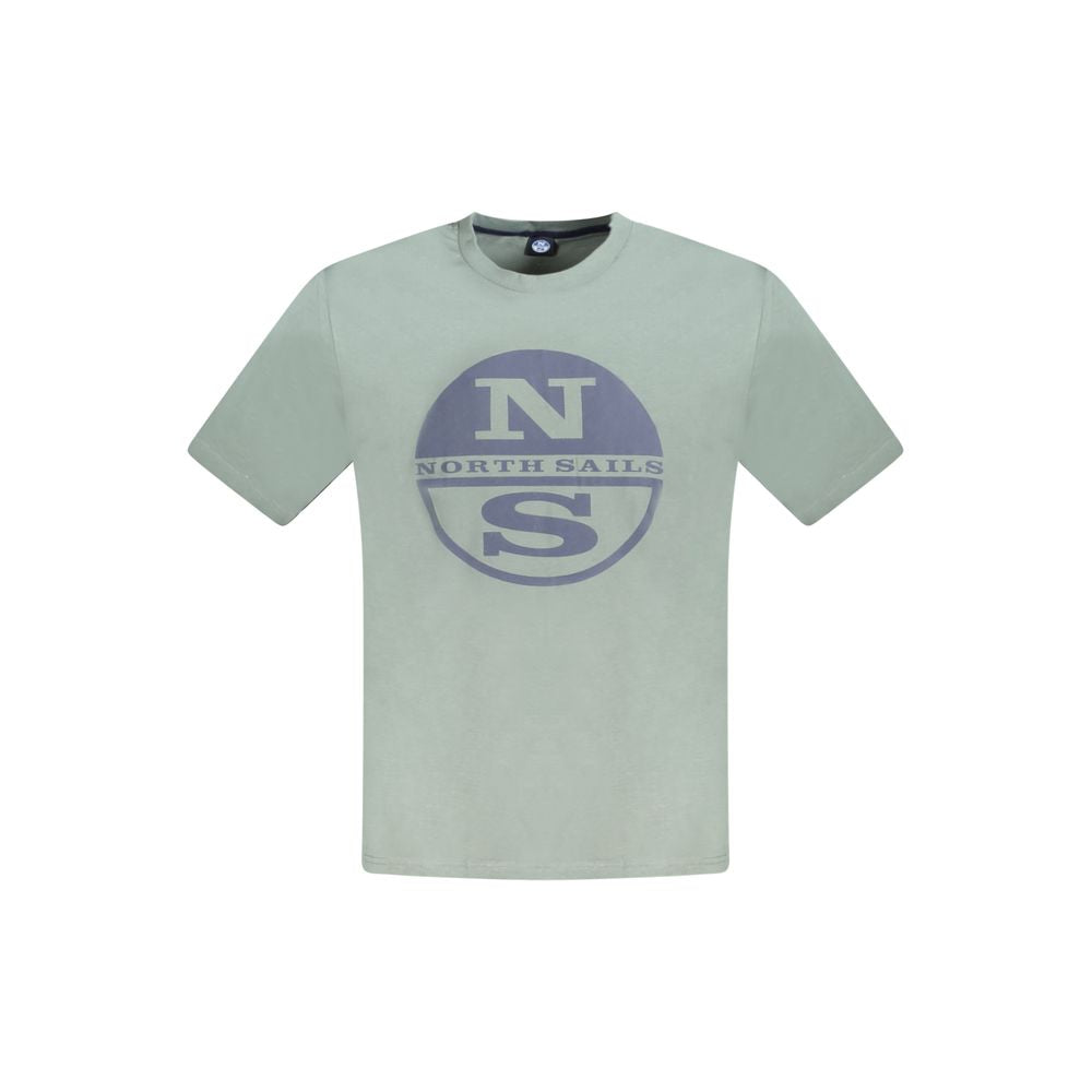 North Sails Verde cotton men's T-shirt featuring a classic crew neck and short sleeves with green color and subtle branding.