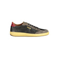Black leather men's sneaker by Blauer with sleek design and lace-up closure, made for casual and stylish wear.