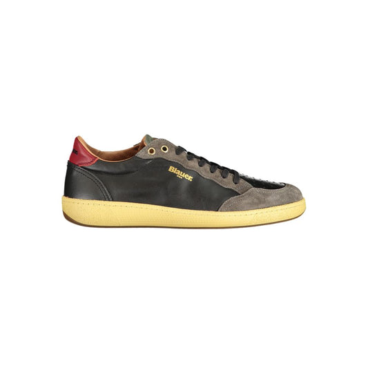 Blauer Black Leather Men Sneaker Blauer