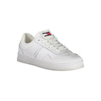 Tommy Hilfiger Bianco polyurethane women's sneaker with white design and sporty laces, casual footwear for everyday wear.