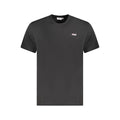 Black organic cotton men's T-shirt by Fila featuring a classic fit and logo detail on the front.