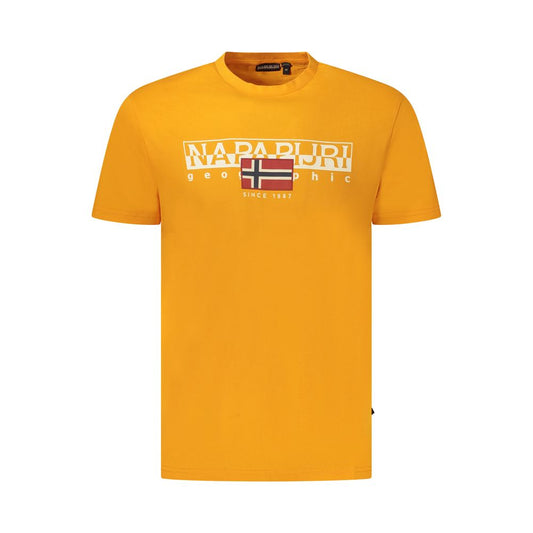 Napapijri Orange Organic Cotton Men T-Shirt Napapijri