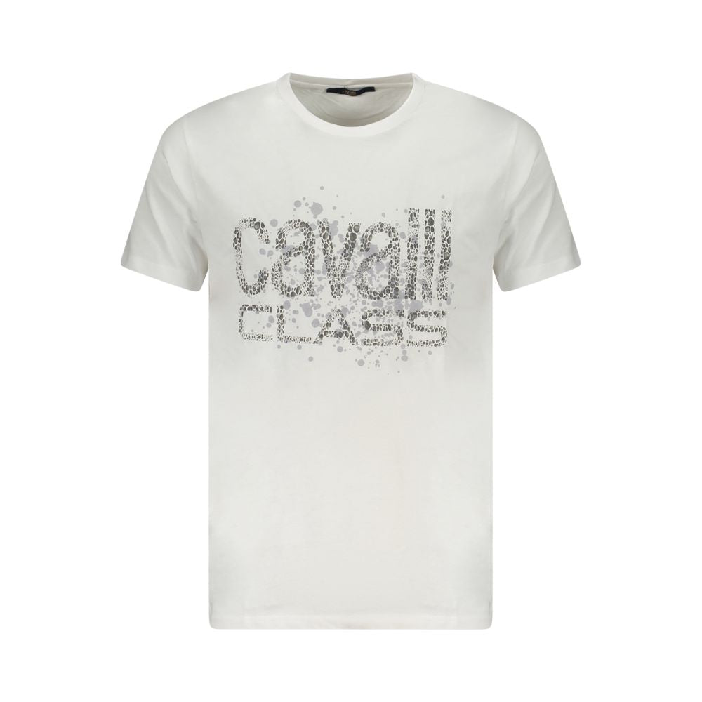 Cavalli Class White Cotton Men T-Shirt Cavalli Class