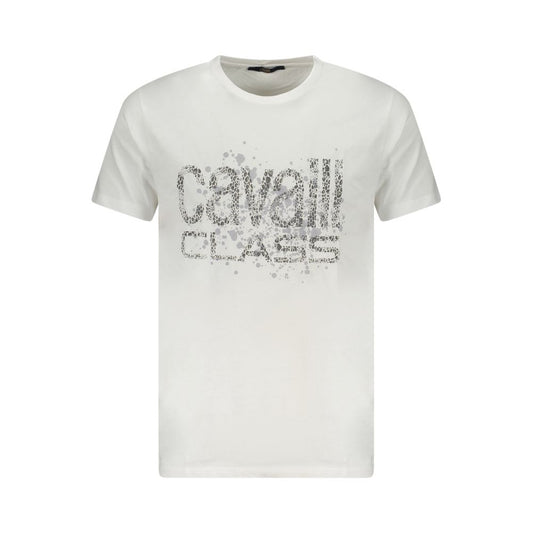 Cavalli Class White Cotton Men T-Shirt Cavalli Class