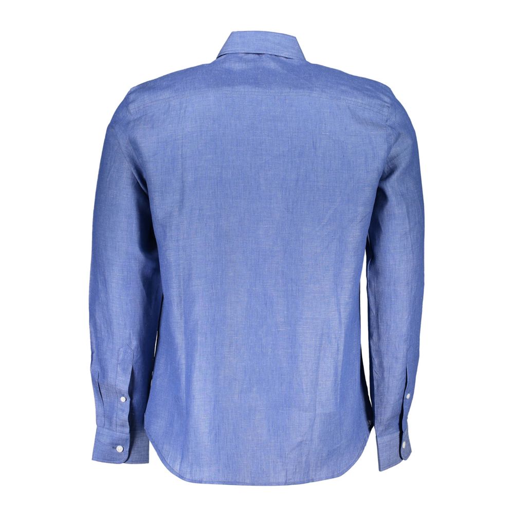 North Sails Blu Linen Men Shirt North Sails