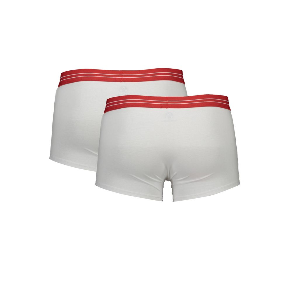 White cotton men's boxer briefs by North Sails featuring a comfortable fit and classic design.