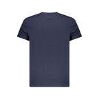 Tommy Hilfiger blue cotton men's T-shirt with crew neck and short sleeves, casual style, front logo detail.