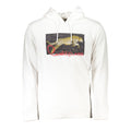 Cavalli Class Bianco cotton men's sweatshirt with ribbed cuffs and crew neckline, casual and comfortable for everyday wear.