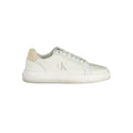 Calvin Klein white polyurethane men's sneaker with sleek design and white laces, ideal for casual and everyday wear.