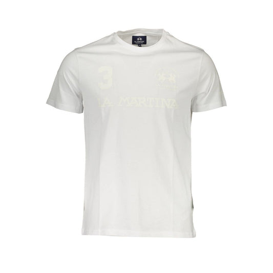 La Martina White Cotton Men T-Shirt La Martina