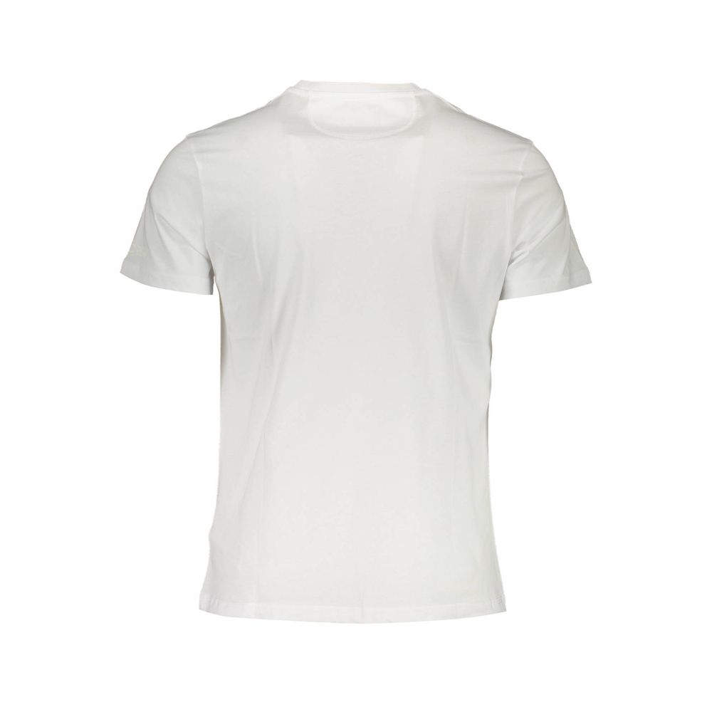 La Martina Bianco cotton men's T-shirt with round neckline and short sleeves, plain white design, casual and comfortable fit.